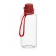 Trinkflasche School klar-transparent inkl. Strap 1,0 l - transparent/rot